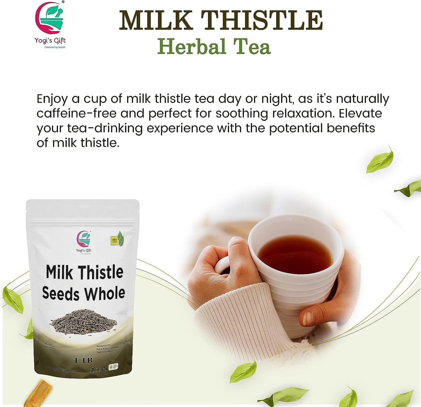 Milk Thistle Seeds 1 LB | Whole Milk Thistle for Tea | by Yogi's Gift®