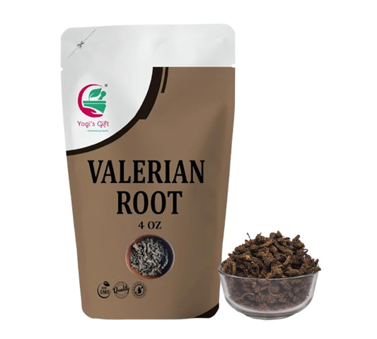 Valerian Root Whole 4oz, 100% Natural & Pure, for Tea & Herbal Blends, Naturally Strong Aroma, Resealable Bag for Freshness - By Yogi’s Gift®