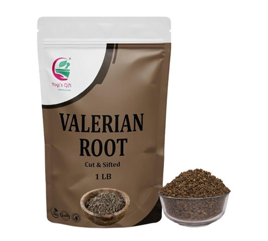 Valerian Root 1 LB, Cut & Sifted, 100% Natural & Pure, for Tea & Herbal Blends, Naturally Strong Aroma, Resealable Bag for Freshness - By Yogi’s Gift®