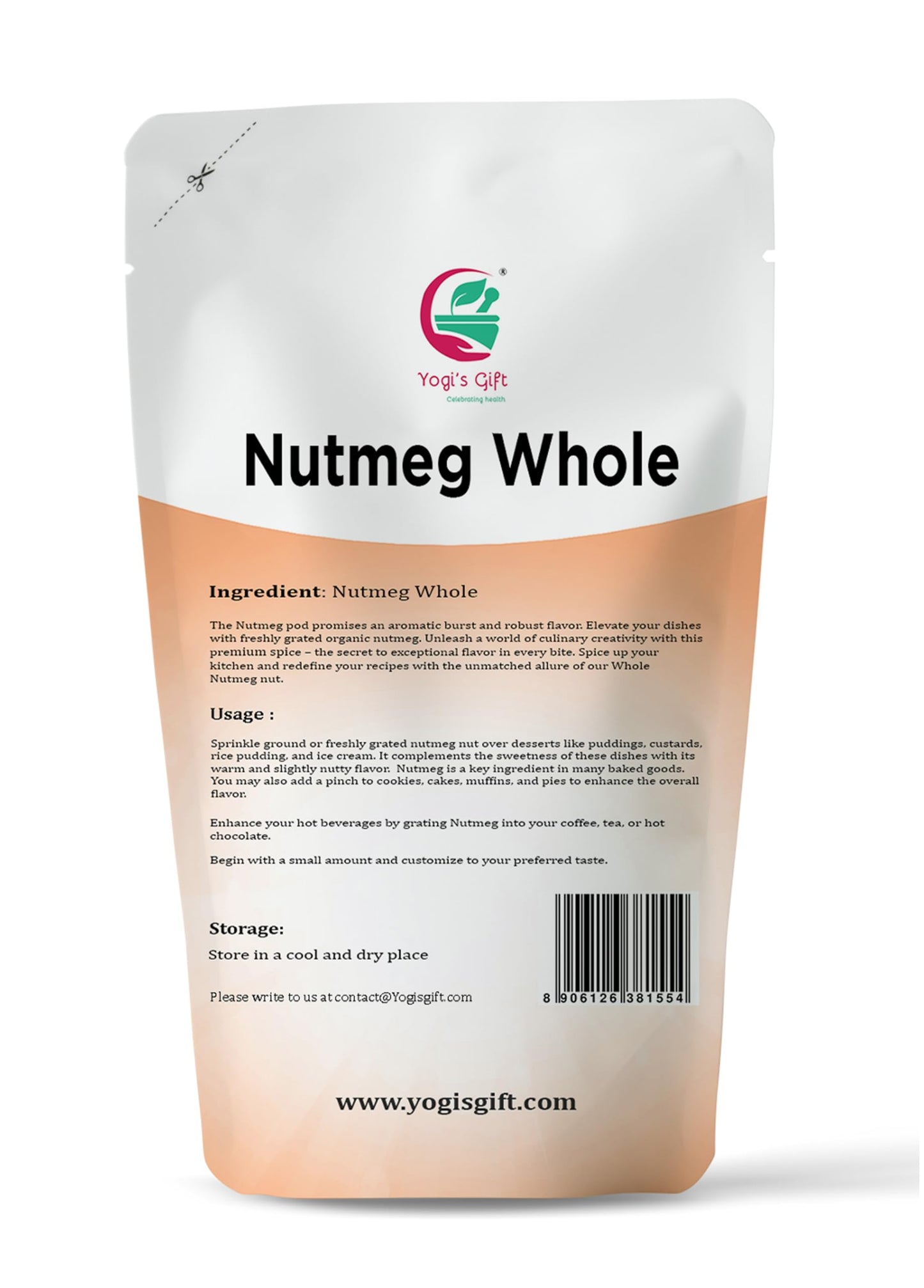Nutmeg Whole 4oz | Excellent Aroma and Incredible Flavor | Nuez moscada entera | Non- Gmo, Ethically Sourced | By Yogi's Gift®