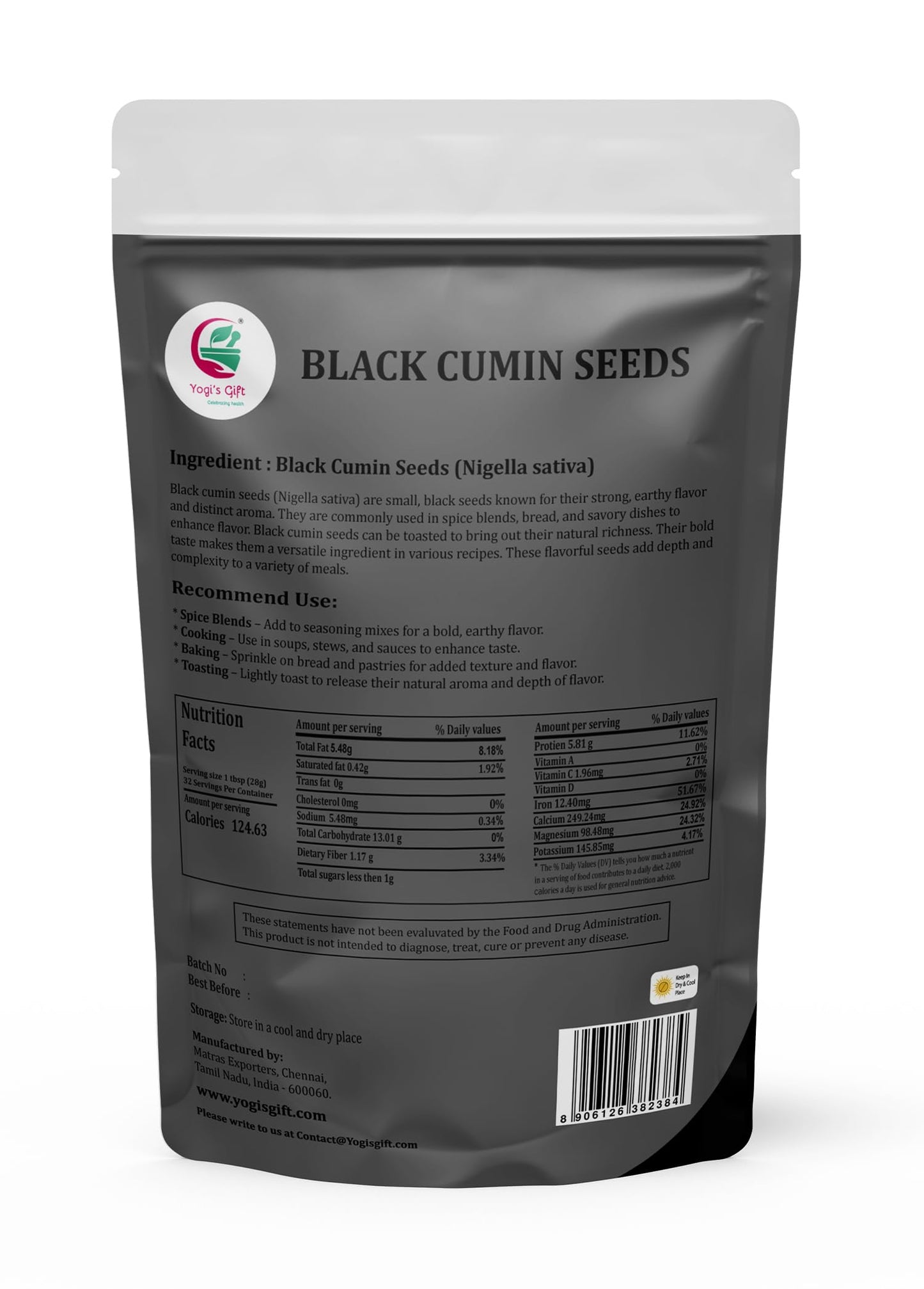 Black Cumin Seeds 2 LB , Nigella Sativa, 100% Pure & Natural, Premium Quality Kalonji Seeds, Perfect for Seasoning, Cooking, Sprouting & Herbal Uses, 2LB Bulk Pack - By Yogi’s Gift®