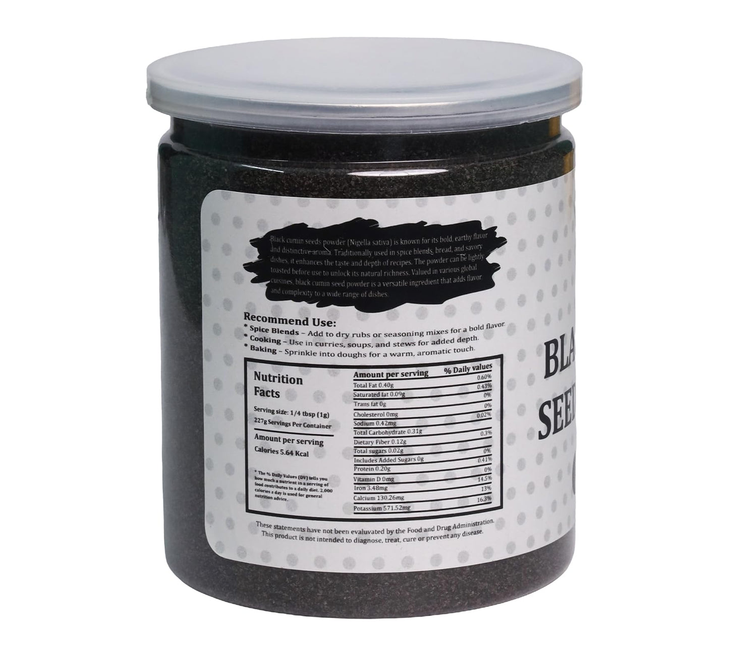 Yogi's Gift Black Cumin Seed Powder 8 oz, Ground Nigella Sativa, Kalonji, Comino Negro en Polvo for Cooking, Smoothies, and Natural Flavor Boost, Long-Lasting Aroma