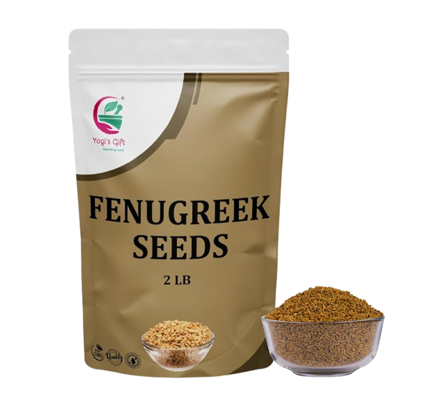 Fenugreek Seeds 2 LB, 100% Pure & Natural, Perfect for Cooking, Herbal Uses and Overall Wellness, 2 LB Bulk Pack - By Yogi’s Gift®