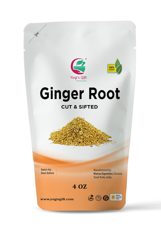 Dried Ginger Root 4oz| Cut and Sifted Dried Ginger Pieces | As Spicy as Fresh Ginger | Flavourful Indian Spice |100% Pure and Natural For Making Flavourful Ginger Tea | By Yogi's Gift®