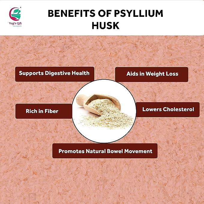 Psyllium Husk Powder 2 lb | Soluble Fiber Supplement | Keto Friendly | Use in Smoothies, Cooking and Baking | Unflavored, Fine Ground, 100% Natural, Non GMO | by Yogi's Gift®