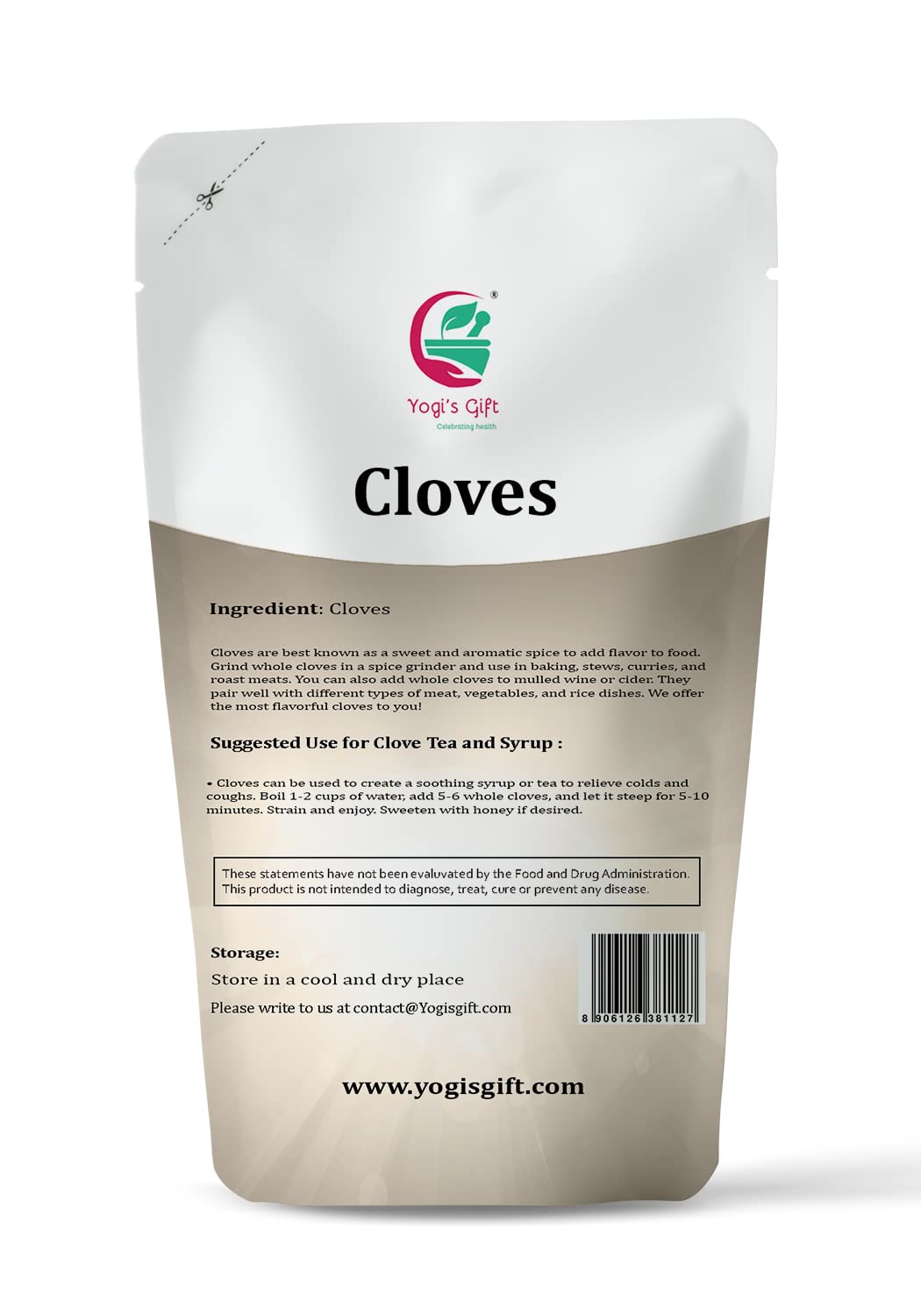 Cloves Whole 4 Oz | Fresh and Flavorful Hot Spice for Tea, Chai, Savory, Desserts and More | Whole Cloves for Oral Health | by Yogi’s Gift®