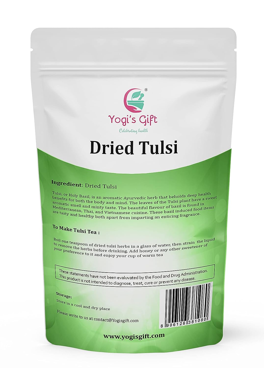 Dried Tulsi | Holy Basil Leaf Tea 1 LB | Relaxing and Calming Tea | 100% Natural | by Yogi's Gift®