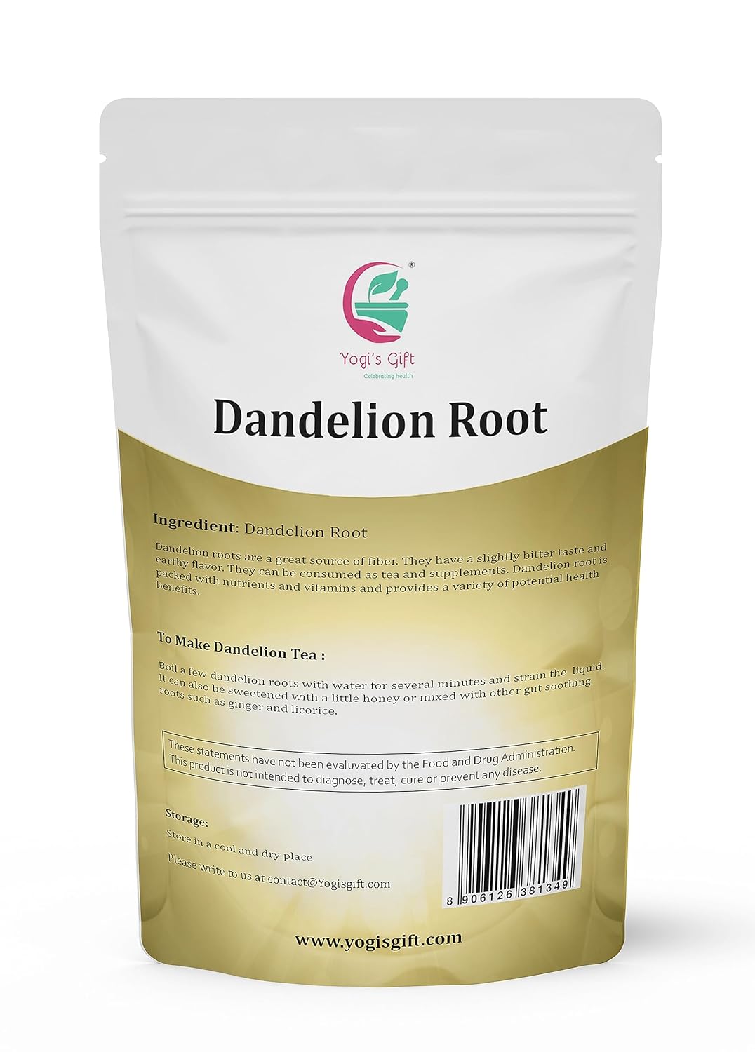 Dandelion Root 1 LB | Raw and Whole Loose root | by Yogi's Gift®