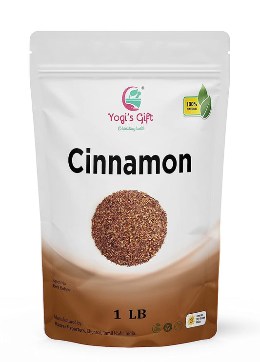 Crushed Cinnamon Bark 1 LB | Bulk Cinnamon Stick Pieces/Chips For Tea, Cooking | Rich Aroma and Great Flavour | Premium Grade Cinnamon by Yogi's Gift®