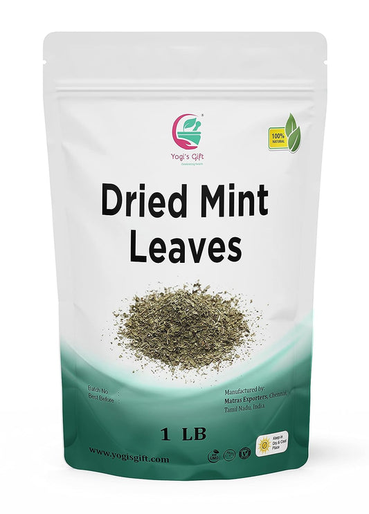 Dried Mint Leaves 1 LB | Peppermint Leaves For Tea & Savoury | Non-GMO, Gluten Free, Cut & Sifted | Bulk Tea Loose Leaf - Yogi’s Gift®