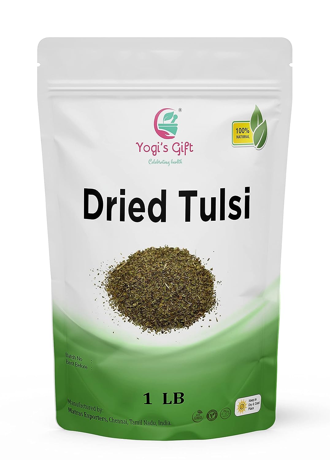 Dried Tulsi | Holy Basil Leaf Tea 1 LB | Relaxing and Calming Tea | 100% Natural | by Yogi's Gift®