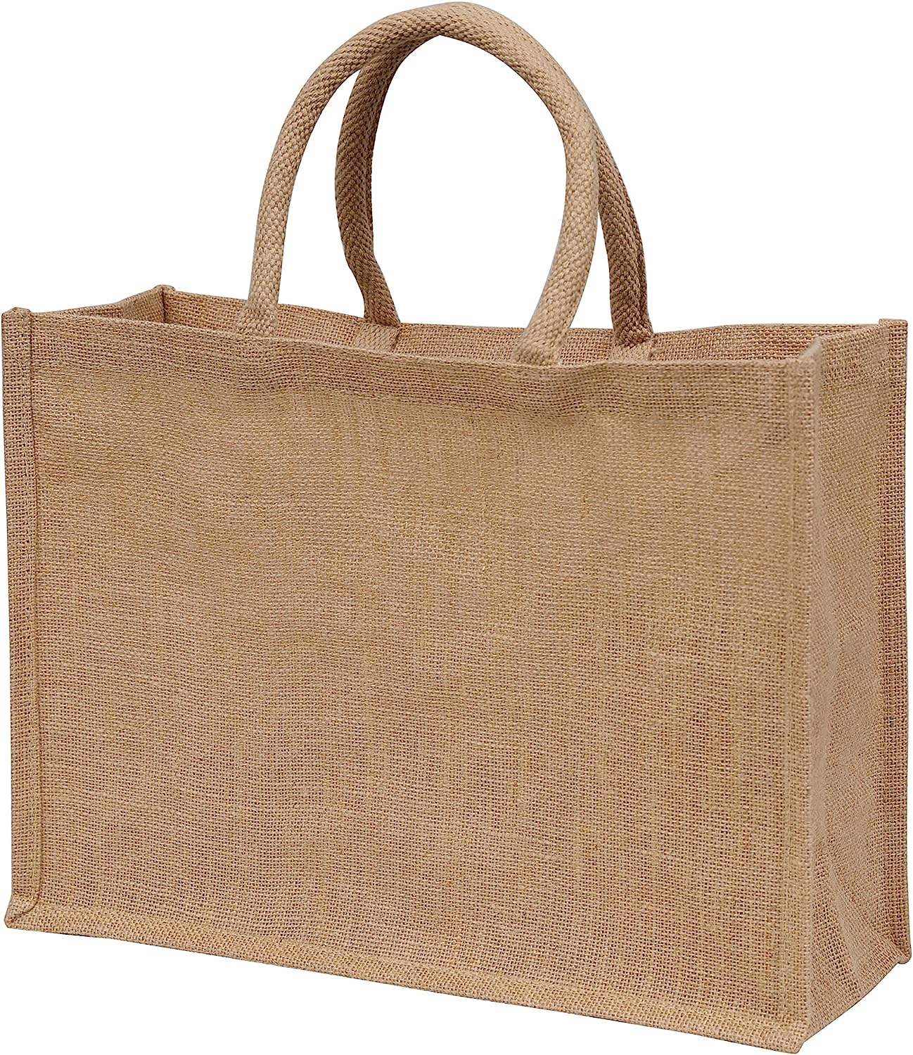 Jute Burlap Tote Bags with Handle | Natural Eco-friendly Reusable Grocery Bag