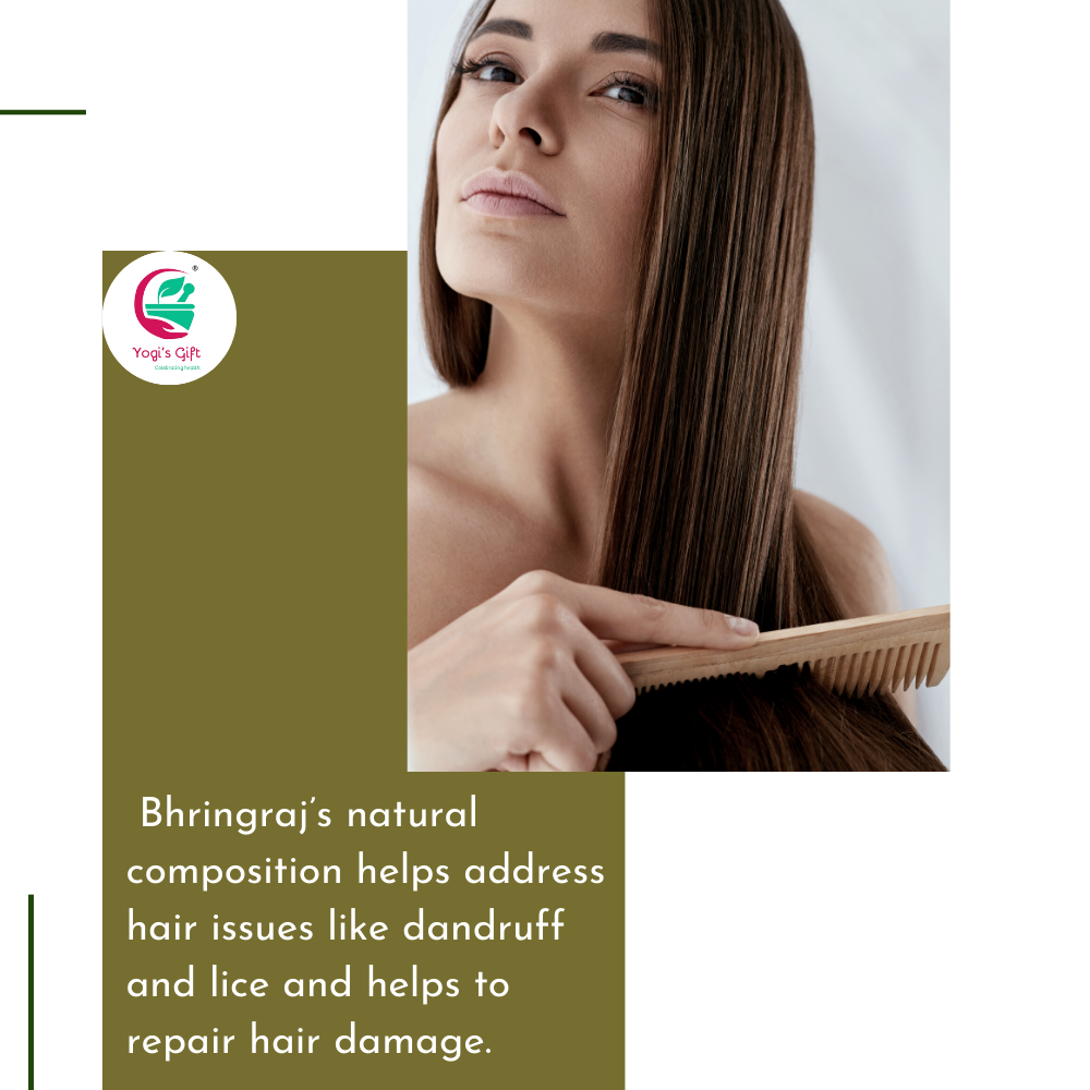 Yogi’s Gift | Organic Bhringraj Powder for Hair Growth | 250 Grams | Eclipta Alba | False Daisy | Ayurvedic Herbal Hair Follicle Powder