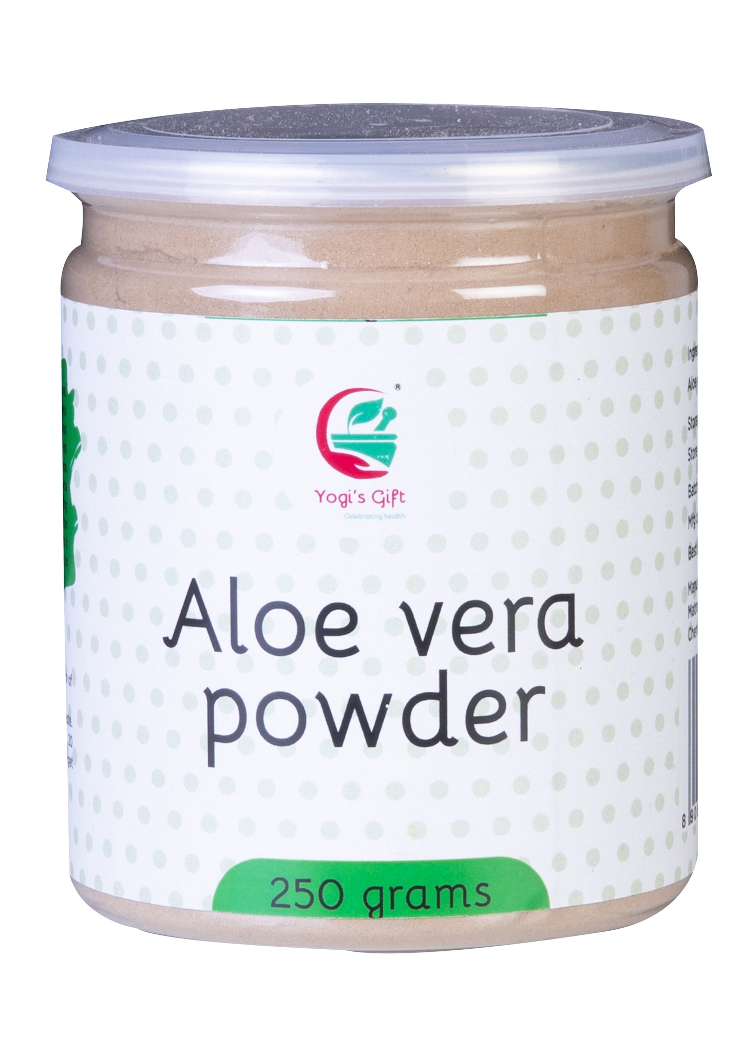 Aloe vera powder | 250 grams | Moisturizing face mask ingredient for dry skin | Hair mask ingredient for Hair growth | Made from Pure & Organically Cultivated Aloevera | by Yogi’s Gift®