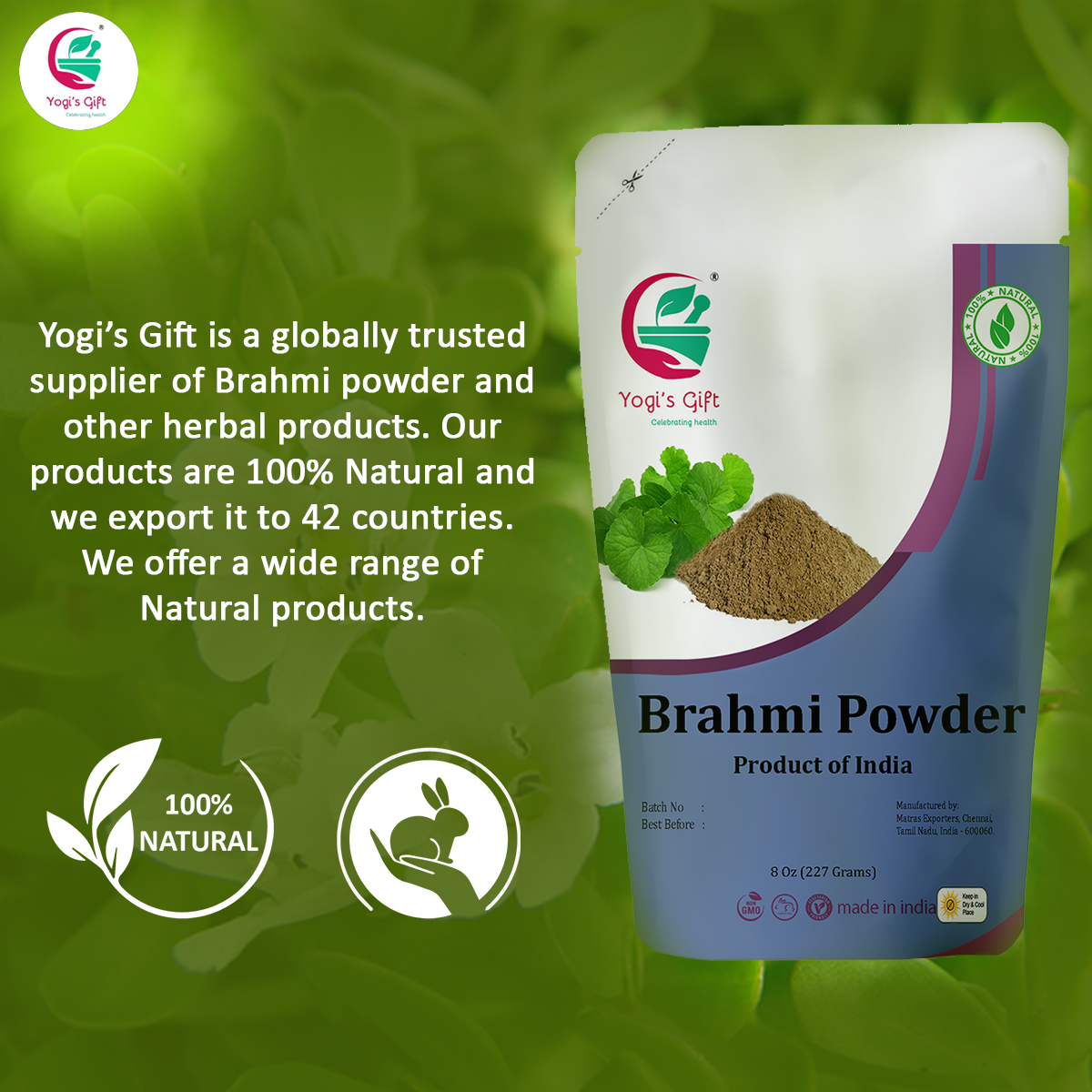 Brahmi Powder 8 Oz | Natural Hair Growth Booster & Volumizer | Helps I ...