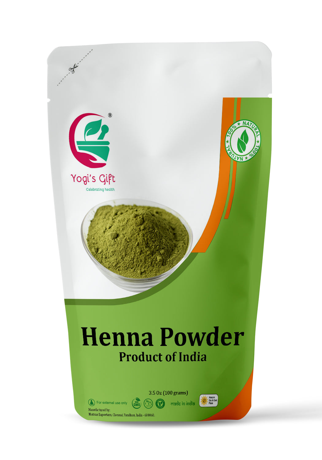 Yogi’s Gift Organic Henna Powder 100 Natural Henna hair dye Lawso