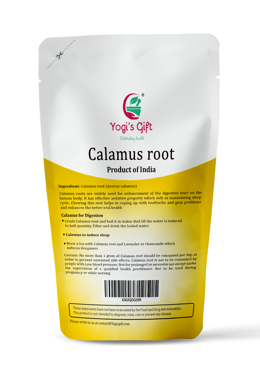 Acorus Calamus Whole Root 1 lb | Vacha | Sweet Flag | Vasambu | Sacred Ayurvedic Loose Herbs |  100% ematurally Dried Whole herb | Yogi's Gift®
