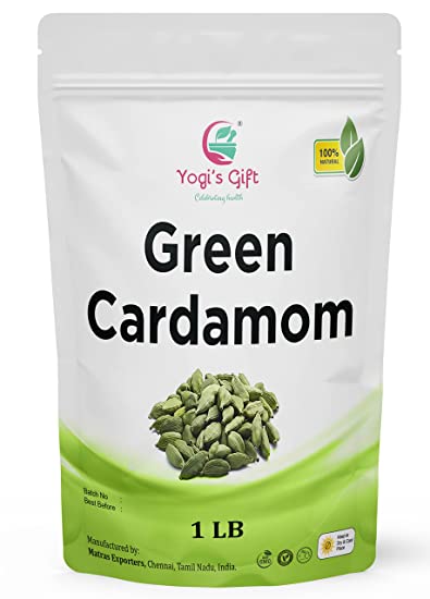 Green Cardamom Pods Whole 1 lb | Flavourful Indian Spice | Cardamom bulk | Semillas de Cardamomo | Yogi's Gift®