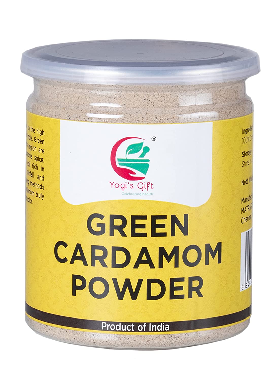 Green Cardamom Powder 10oz | Great Flavour & Aroma for Baking, Coffee,Tea and Curries | Cardamom Ground Powder from Fresh Cardamom Seeds| Yogi's Gift®