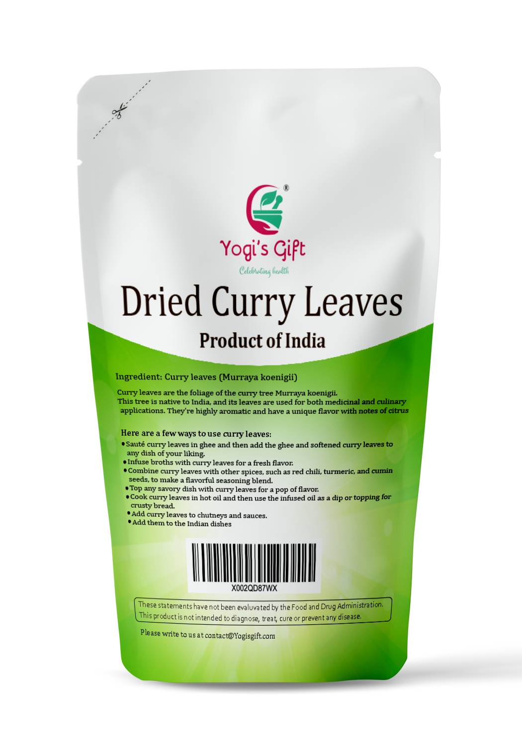 Dried Curry Leaves 0.7 Oz | Aromatic Flavor | Kari Patta | Tray Dried Cury Leaves | Whole Herb to Flavor all Food | Gluten Free Natural Herbs