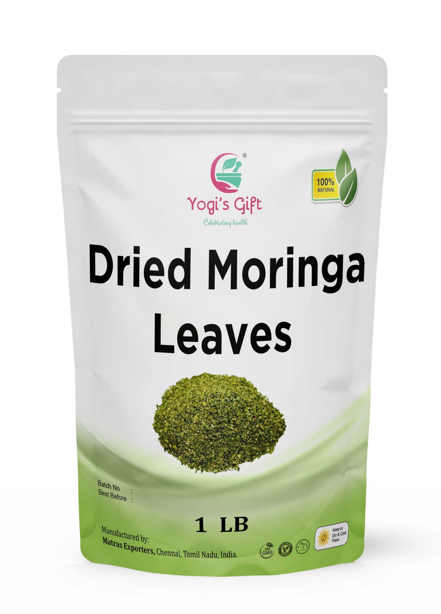 Moringa Leaves Loose 1 LB | Make tea, Springle on Salad, Ground and Use It | 100% Natural Moringa Leaf Only No Stems | Te De Moringa | Yogi's Gift®