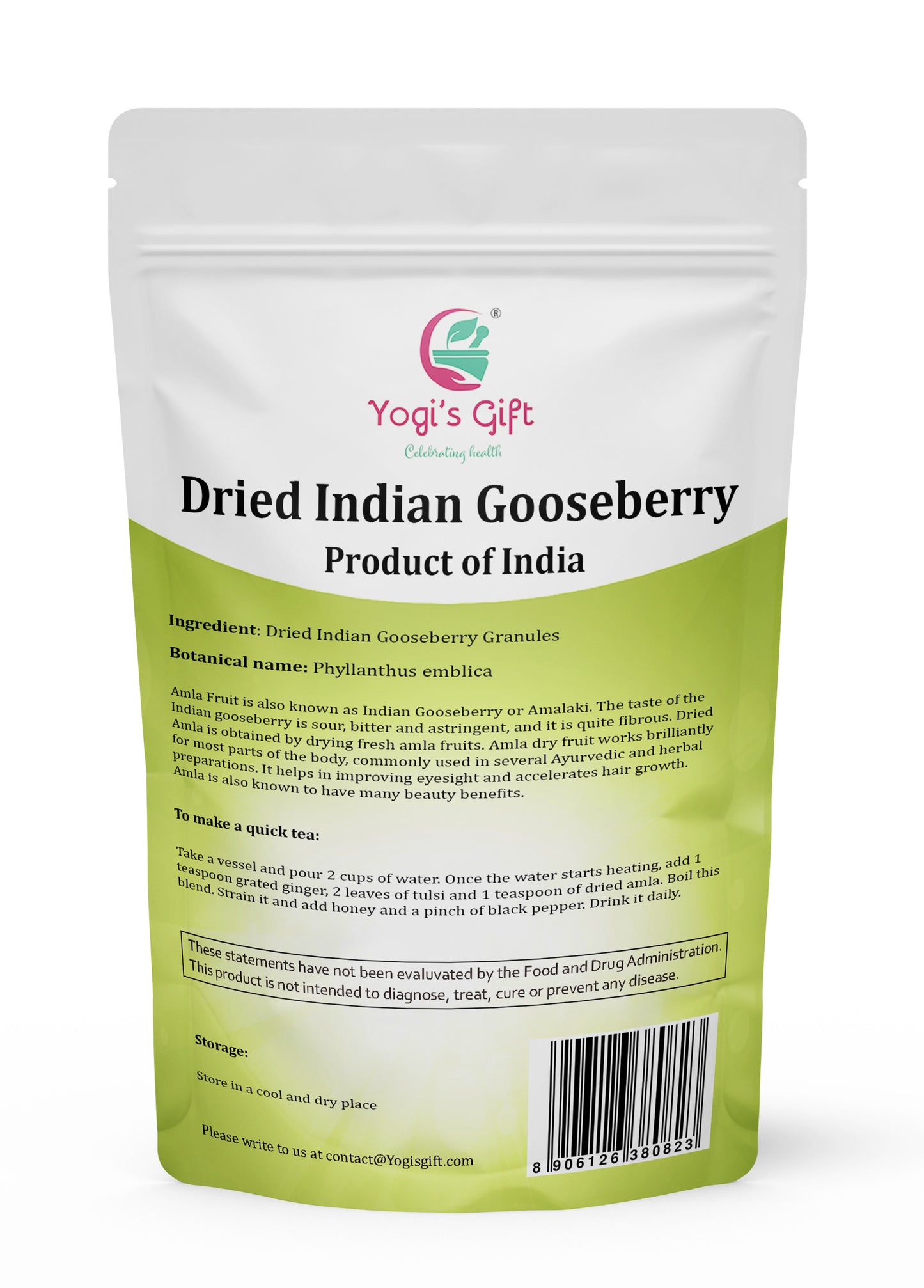 Dried Indian Gooseberry Tea 1 LB | Rich in Vitamin C, Fibre | Dried Amla Berry Tea | Phyllanthus emblica | Te De Amla |  Yogi's Gift®