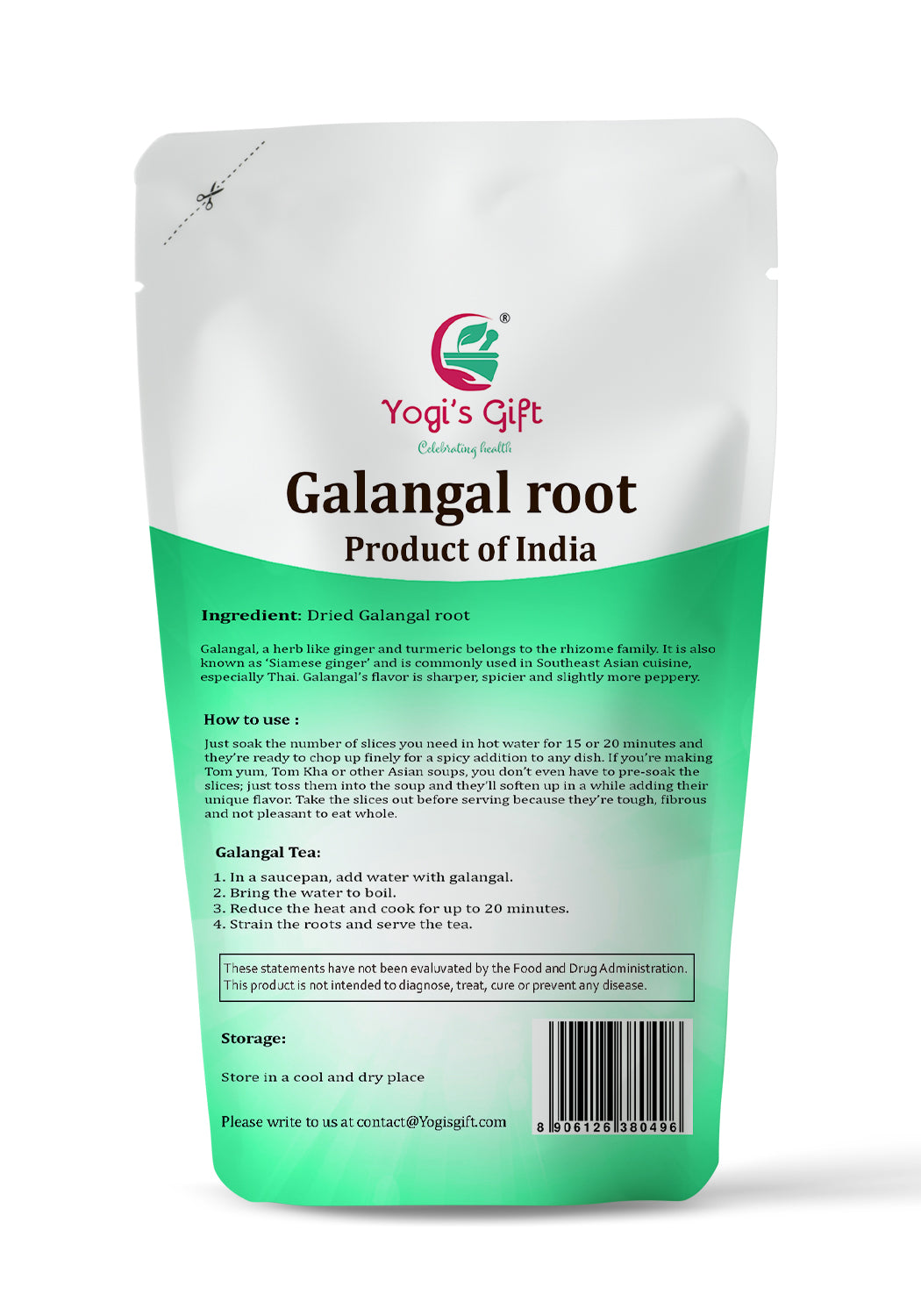 Dried Galangal Root 1LB | Whole Root | Alpinia Galangal | Ads Wonderful Flavour And Aroma To Soups |  Yogi's Gift®