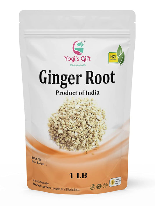 Dried Ginger Root 1 LB | Cut and Sifted Dried Ginger Pieces | Flavourful Indian Spice |Pure and Natural For Making Flavourful Ginger Tea |Yogi's Gift®