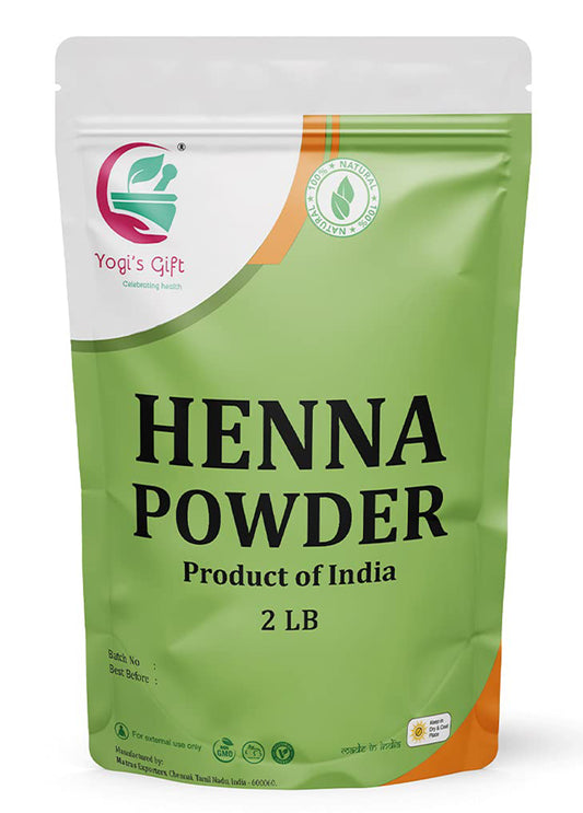 Triple Sifted Henna Powder For Hair | 2 Pound Bulk Pack | 100% Pure Henna Powder | Zero Chemicals, Best results | Yogi's Gift®
