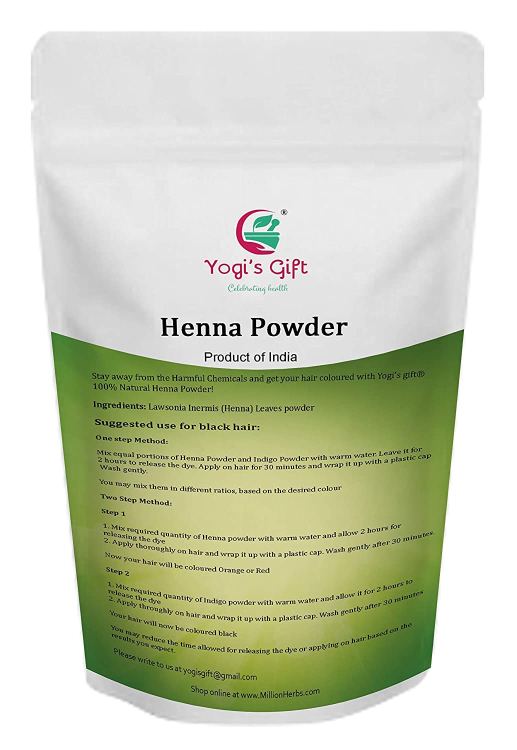 Henna Powder for Hair Color 500 Grams | Henna Hair Color |  100% Pure & Natural Red Hair Color | With FREE GLOVES and HEAD CAP