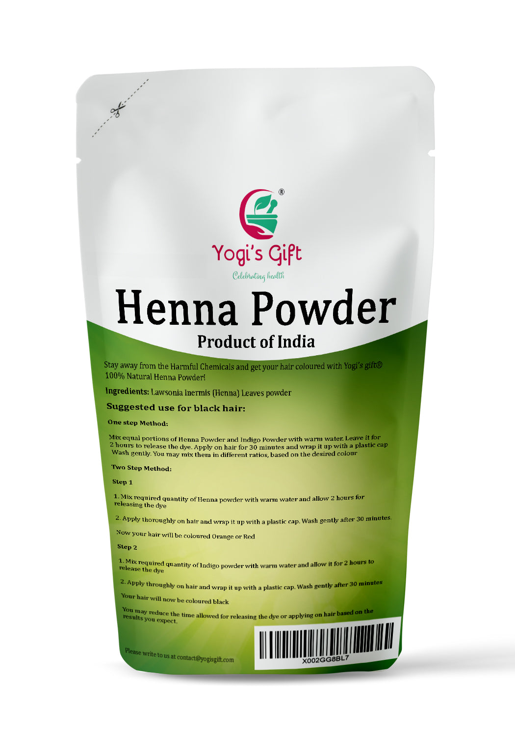 Henna Powder 8 oz | For Hair Color | Red/Orange Hair Coloring | Triple Sifted Henna | Lawsonia Inermis | No chemicals