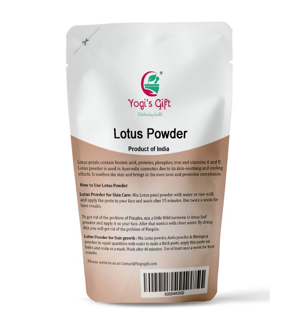 Lotus Flower Powder  8oz | Nelumbo Nucifera | 100% Pure & Natural Lotus Petals Powder for Hair & Skin | Ayurvedic Cosmetics | Yogi's Gift®