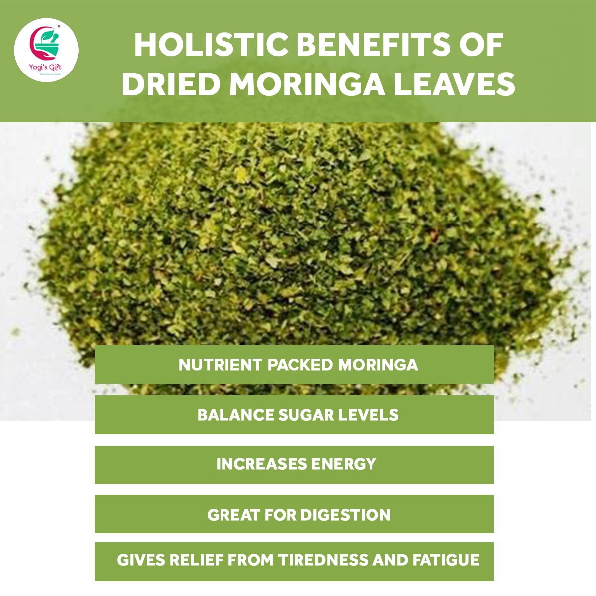 Moringa Leaves Loose 1 LB | Make tea, Springle on Salad, Ground and Use It | 100% Natural Moringa Leaf Only No Stems | Te De Moringa | Yogi's Gift®