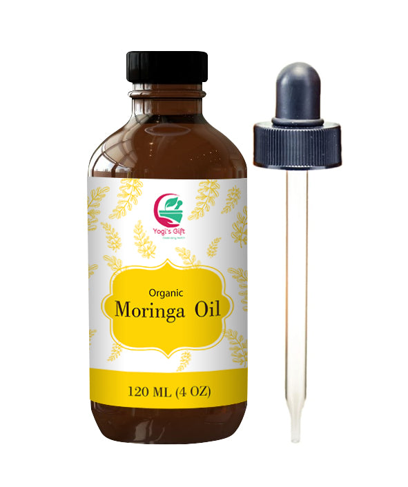 MORINGA OIL / 120ml |100% Pure & Organic Anti Aging Oil | Natural Moisturizer for Face, Skin, Hair and Nails |High and Fast absorption on your skin | by Yogi's Gift ®