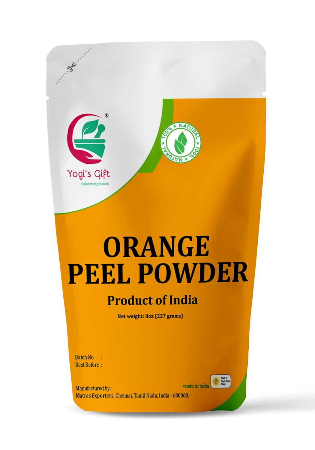 Orange Peel Powder 8oz (227g) | By Yogi’s Gift®