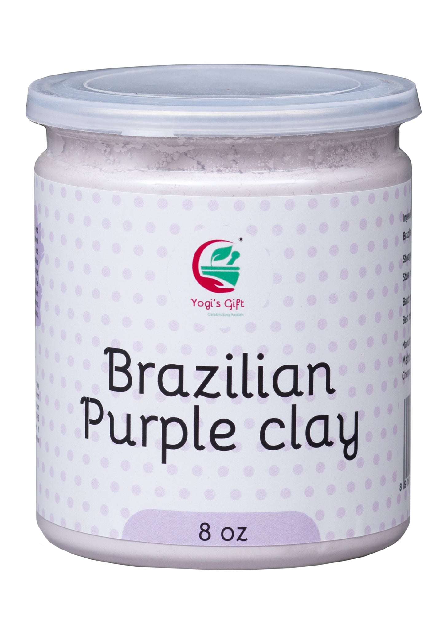 Brazilian Purple clay 8oz | Soap Making Clay, Clay Face Pack  for Sensitive Skin | Natural Purple Clay Powder for Soap Making | Yogi's Gift®