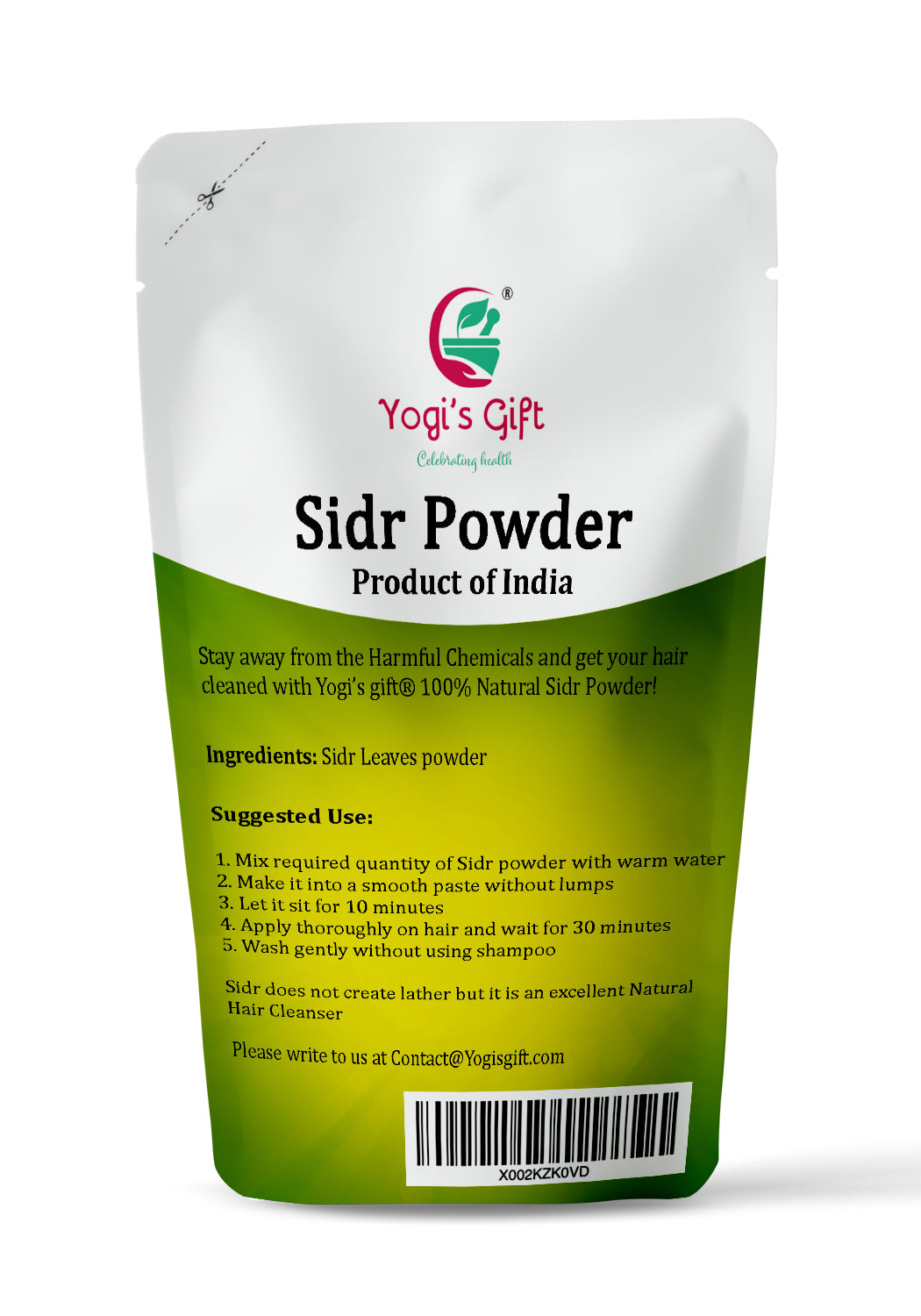 Sidr Powder 100 grams | Natural Herbal Hair Cleanser & Conditioner | Rejunivates Hair follicles | Hair Care Powder | Yogi's Gift®
