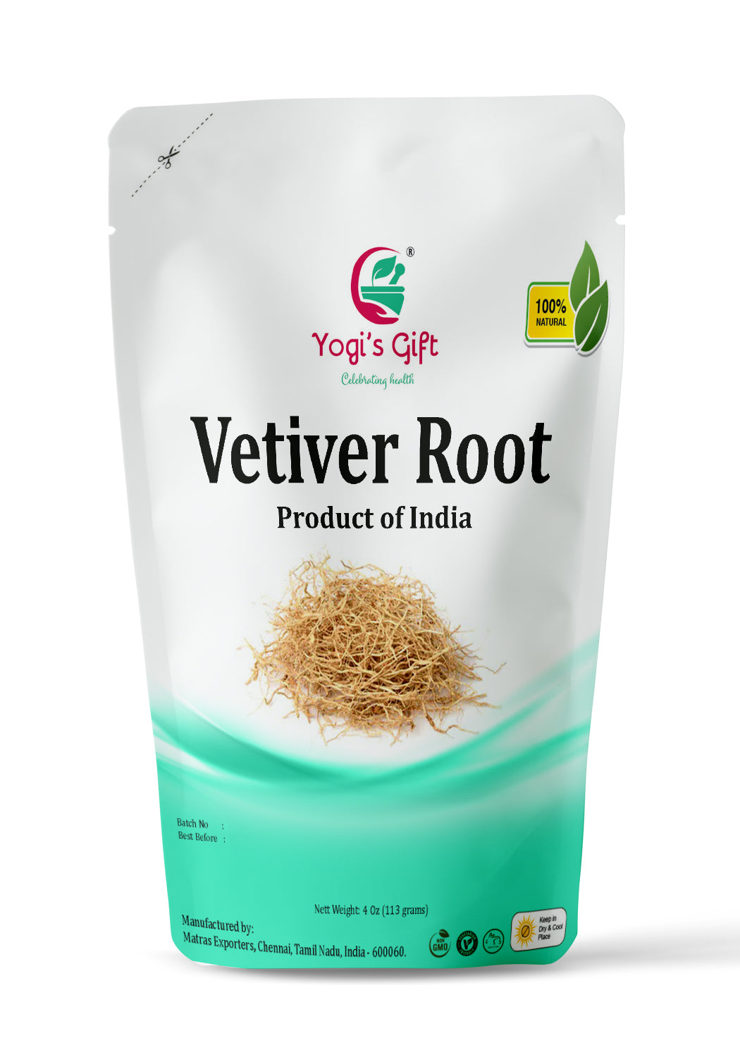 Vetiver Root 4 oz | Great Aromatic Roots | 100% Pure and Natural Mesmerizing Fragrance | Product of India | Non-GMO, Vegan | Yogi's Gift
