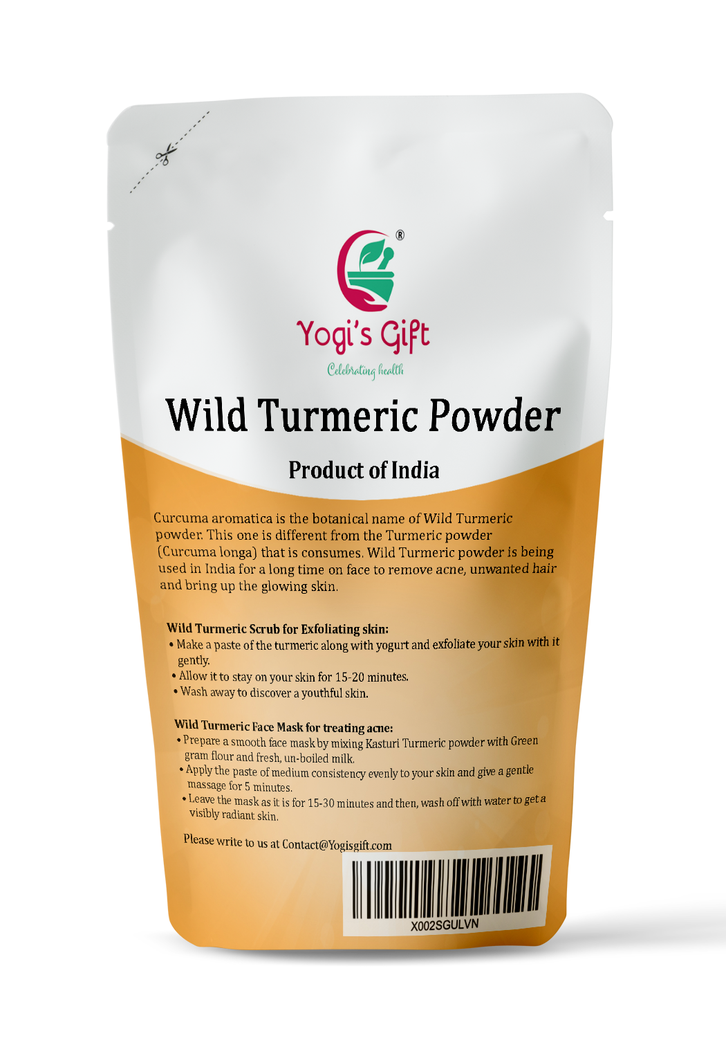 Kasturi Turmeric Powder for Skin Care 3.5 oz | Wild Turmeric Powder | Aka Kasturi Manjal Powder | Best for Preparing Turmeric Face Mask | Yogi’s Gift®
