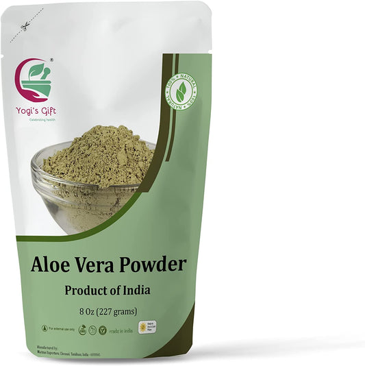 Aloe vera powder 8oz (227 Grams) | 100 % Pure and Natural | Made from naturally cultivated Aloe vera | By Yogi’s Gift®