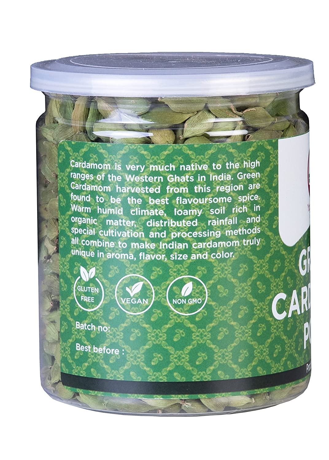 Green Cardamom pods Whole 6 Oz | Flavourful Indian Cardamon Spice | Fresh and Natural | Great for Coffee, Tea, Desserts and Baking | Yogi's Gift®