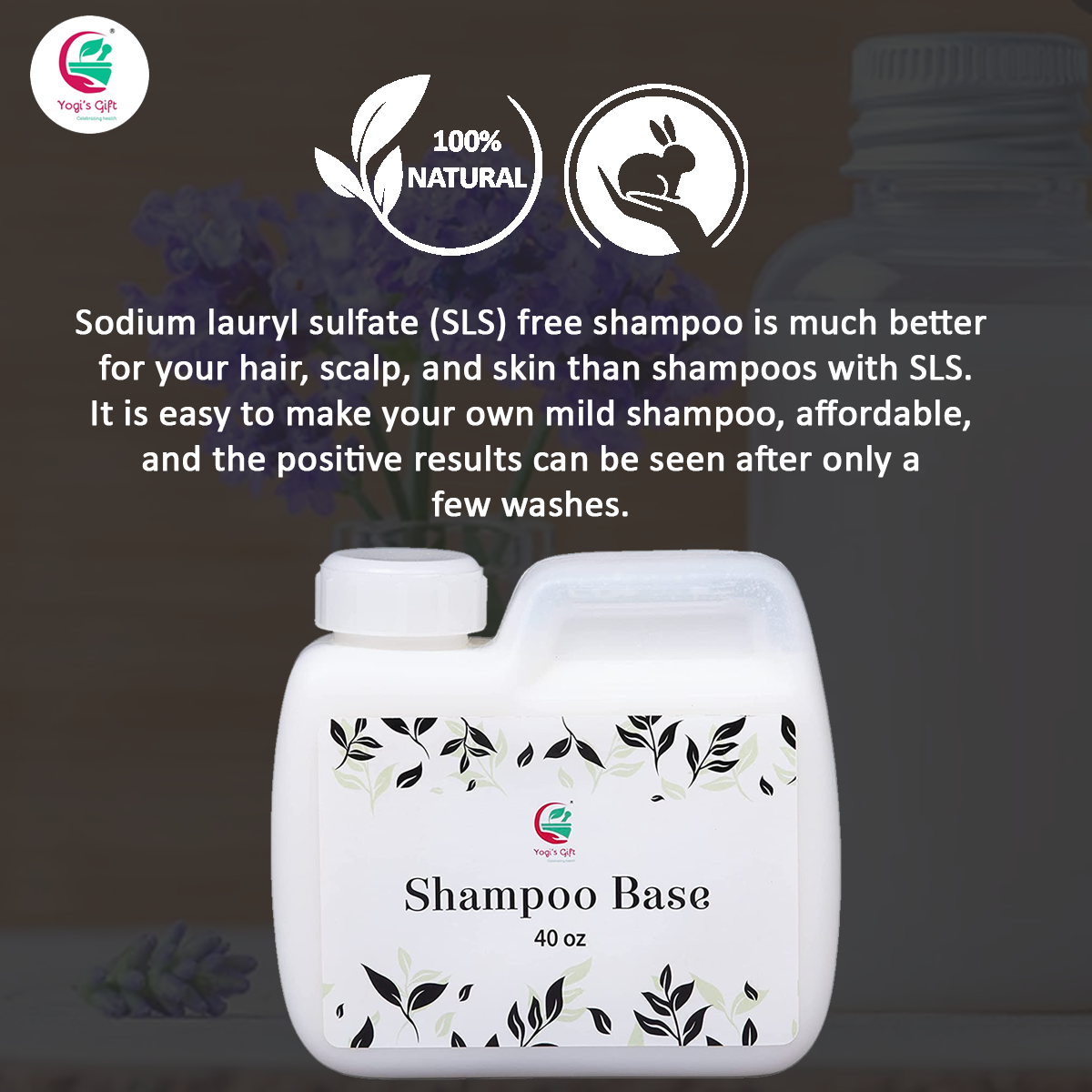 Shampoo Base 40 fl oz | Make Your Own Shampoo | SLS and Paraben Free | Pearly White | Similar to Soap Base | Yogi's Gift®