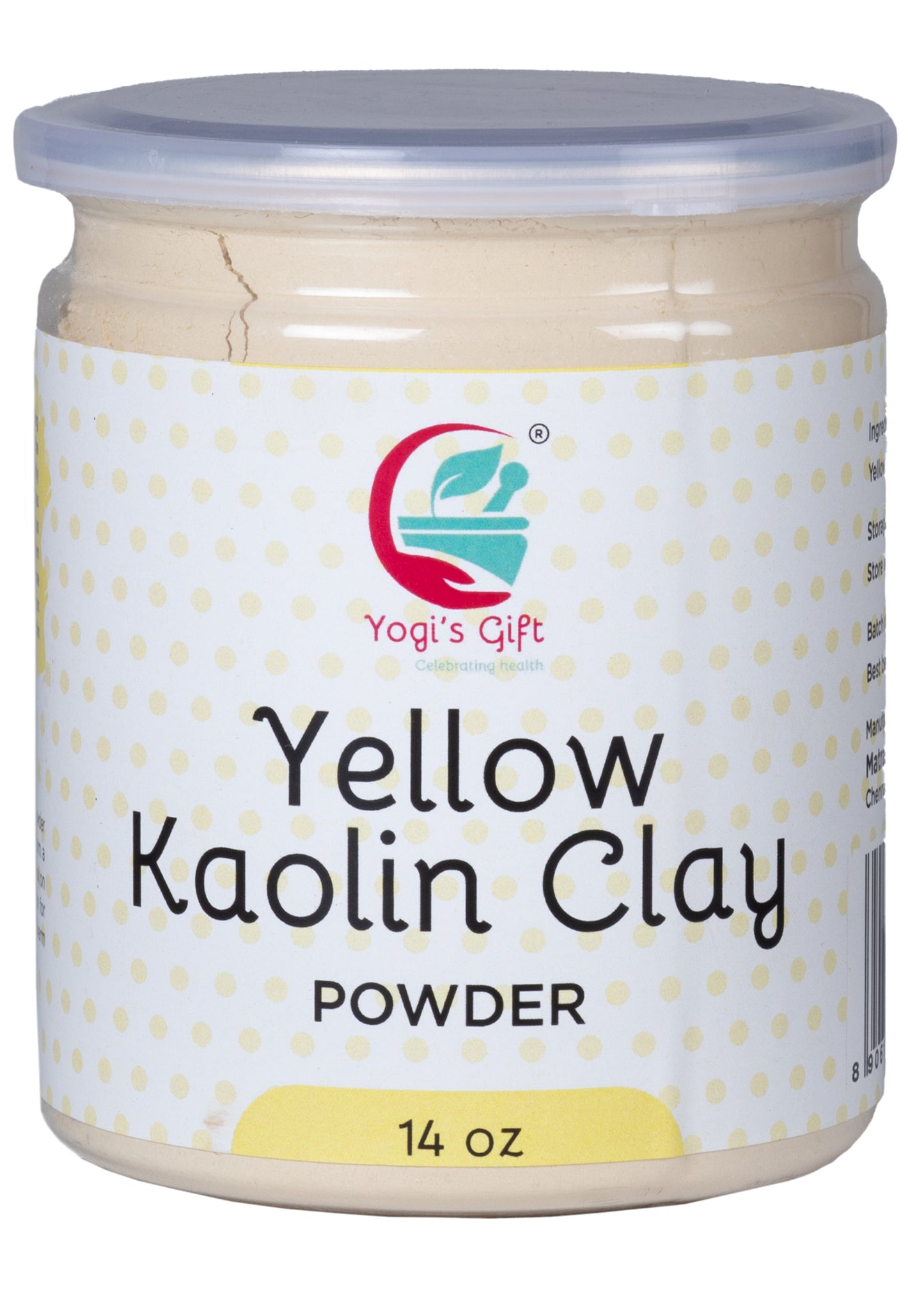 Kaolin Clay Powder | 14 oz | Clay For Soap Making, Face Cleansing And Face Mask | Yogi's Gift®